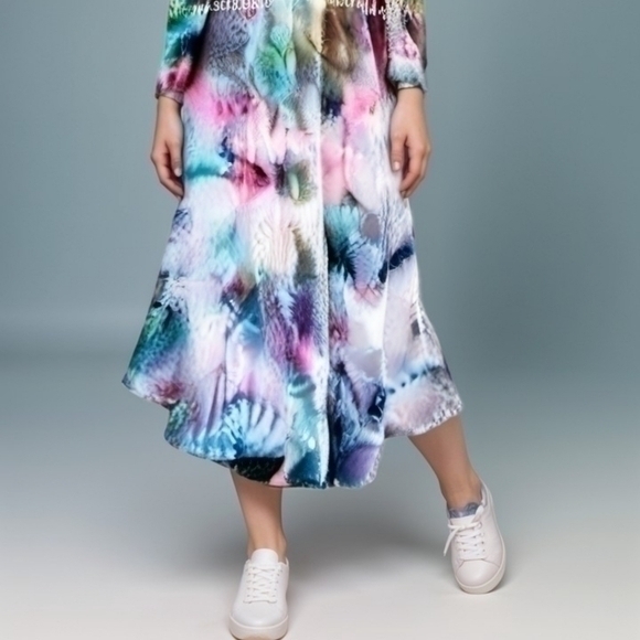 VINTAGE 70S CUSTOM DIP DYED LACE SEQUIN RICK RAC DRESS SZ S M - Picture 3 of 11